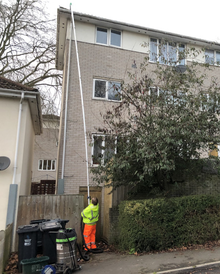 3 storey house gutter cleaning Frome