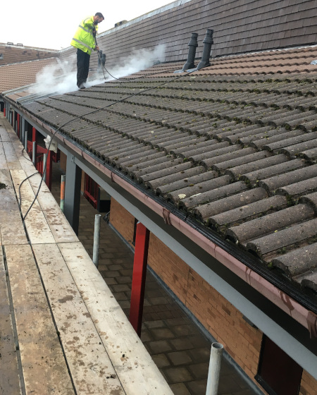 Frome residential roof cleaning with a steam cleaner