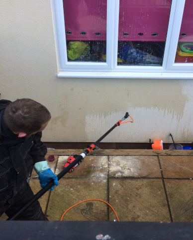 residential render cleaning Frome with doff steam cleaner
